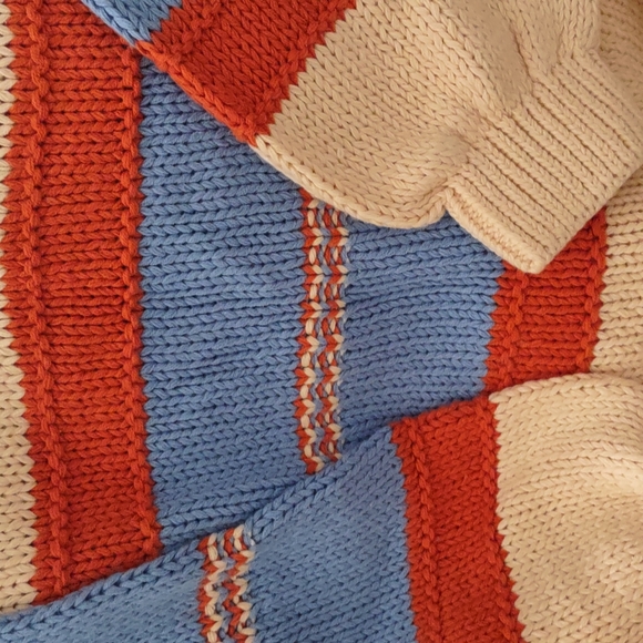 Orange V-neck knitted sweater - Picture 5 of 5